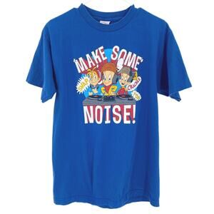 Kellogg’s Snap Crackle Pop DJs rice krispie cereal blue tee size medium